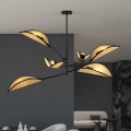 Lampa wisząca Lotus 6 Black/Rattan 5