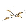 Lampa wisząca Lotus 6 Black/Rattan 8
