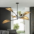 Lampa wisząca Lotus 6 Black/Rattan 11