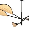 Lampa sufitowa Vene 6 Black/Rattan 9