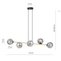 Lampa wisząca Gravity 6 BL Grafit 8