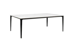 Stół SLIM 200x100 biały, czarny - ceramiczny marmur, aluminium