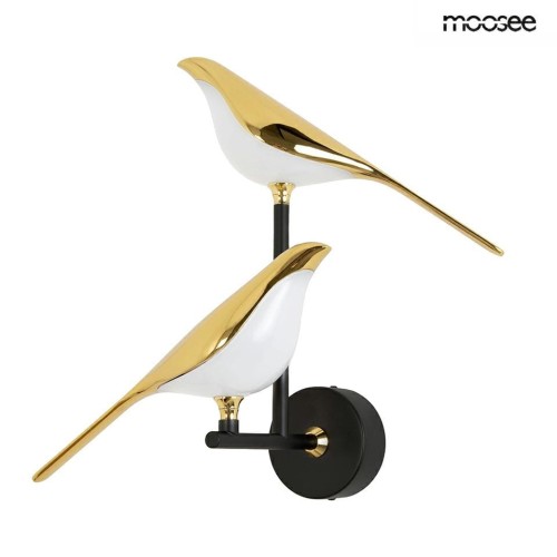 Moosee lampa ścienna Bird Twin złota