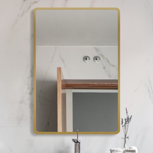 Lustro prostokątne Luna Gold w złotej ramce