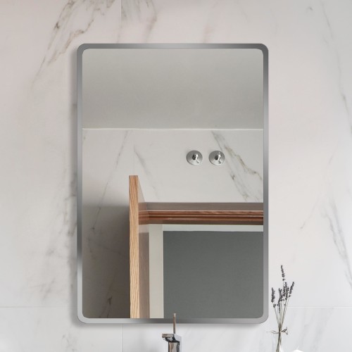 Lustro prostokątne Luna Silver w srebrnej ramce