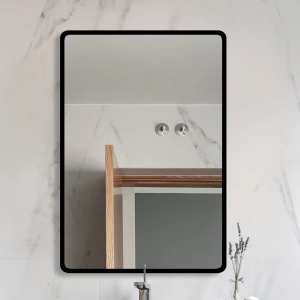 Lustro prostokątne Luna Black w czarnej ramce