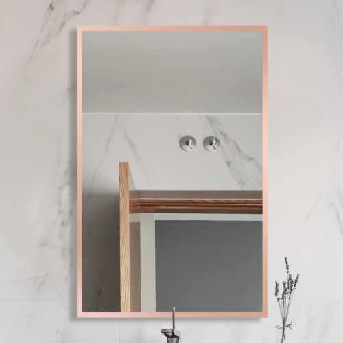 Lustro prostokątne Lupo Copper w miedzianej ramce