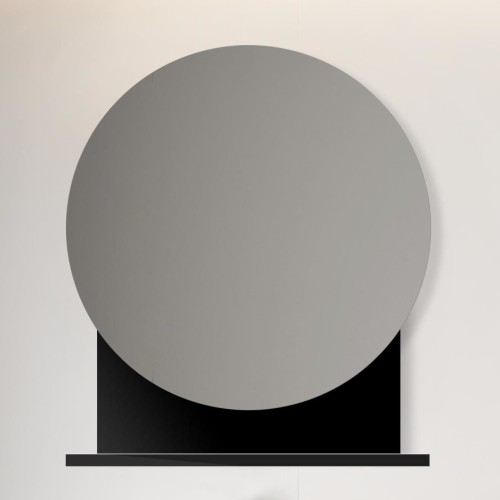 Lustro Krone Koło z czarną metalową półką