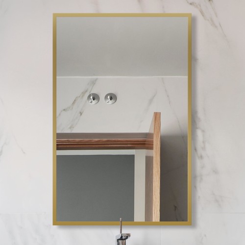 Lustro prostokątne F-1 w złotej ramie