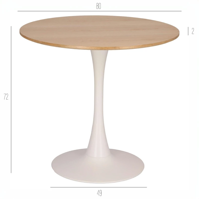 Stół Simplet Skinny dąb/ biały 80 cm 9