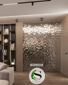 Panel ze stali nierdzewnej 122x243 cm SILVER fala 001 SCD