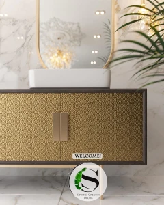 Panel ze stali nierdzewnej 122x243 cm GOLD fala HAMMERED SCD