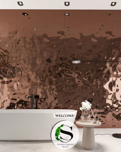 Panel ze stali nierdzewnej 122x243 cm COPPER fala B002 SCD 