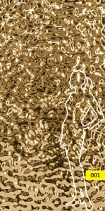 Panel zewnętrzny ze stali AISI 316– GOLD fala 001 122 x 243 cm SCD 