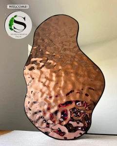 Obraz 3D ze stali z oświetleniem LEDowym 001 fala 120 x 73 cm Miedziany SCD 