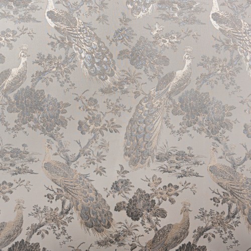 Tkanina ścienna Velvet&Lush L-1 jasnoszara tapeta z tkaniny w pawie