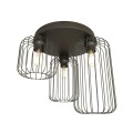 Lampa sufitowa z trzema kloszami czarna Barn 3PREM BL 1