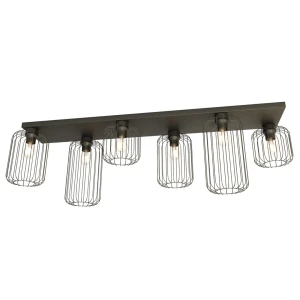 Lampa sufitowa z sześcioma kloszami czarna Barn 6 BL