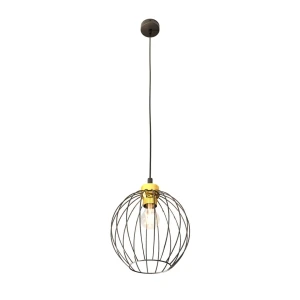 Lampa wisząca czarno/złota z jednym kloszem Nando 1 BL Gold