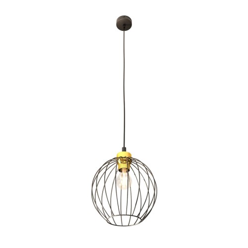 Lampa wisząca czarno/złota z jednym kloszem Nando 1 BL Gold