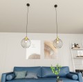 Lampa wisząca czarno/złota z jednym kloszem Nando 1 BL Gold 2