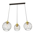 Lampa wisząca czarno/złota z trzema kloszami Nando 3 BL Gold 1