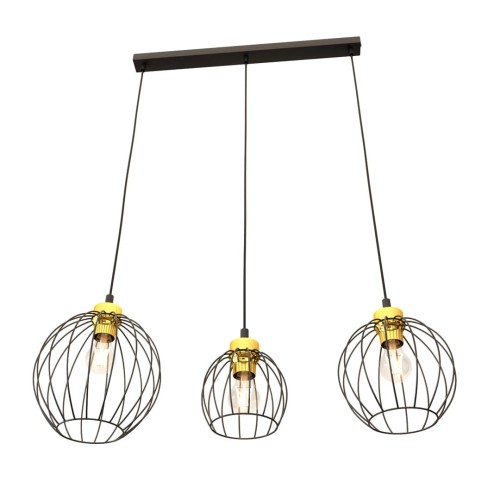 Lampa wisząca czarno/złota z trzema kloszami Nando 3 BL Gold