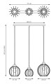Lampa wisząca czarno/złota z trzema kloszami Nando 3 BL Gold 6