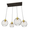 Lampa wisząca czarno/złota z czterema kloszami Nando 4 BL Gold 2