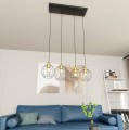 Lampa wisząca czarno/złota z czterema kloszami Nando 4 BL Gold 3