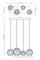 Lampa wisząca czarno/złota z czterema kloszami Nando 4 BL Gold 7