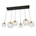 Lampa wisząca czarno/złota z sześcioma kloszami Nando 6 BL Gold 2