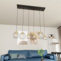 Lampa wisząca czarno/złota z sześcioma kloszami Nando 6 BL Gold 3