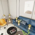 Lampa wisząca czarno/złota z sześcioma kloszami Nando 6 BL Gold 4