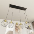 Lampa wisząca czarno/złota z sześcioma kloszami Nando 6 BL Gold 5