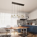 Lampa wisząca czarno/złota z sześcioma kloszami Nando 6 BL Gold 6