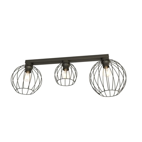 Lampa sufitowa czarna z trzema kloszami Nest 3 BL