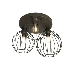 Lampa sufitowa czarna z trzema kloszami Nest 3PREM BL