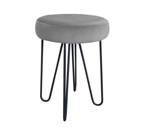 Taboret tapicerowany Venus Hairpin czarne nogi 35cm