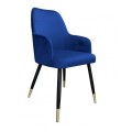 Krzesło tapicerowane Westa noga czarna/złota metalowa 2