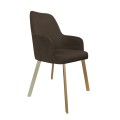Krzesło tapicerowane Westa noga złota metalowa profil 4