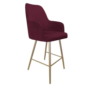 Hoker tapicerowany Westa 68cm podstawa złota metalowa
