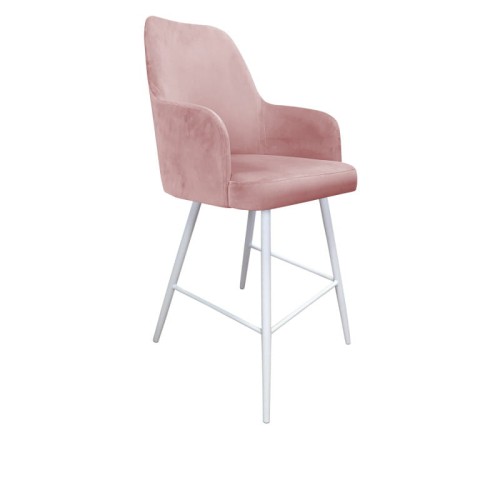 Hoker tapicerowany Westa 68cm podstawa biała metalowa