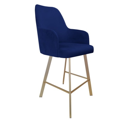 Hoker tapicerowany Westa 68cm podstawa złota metalowa profil