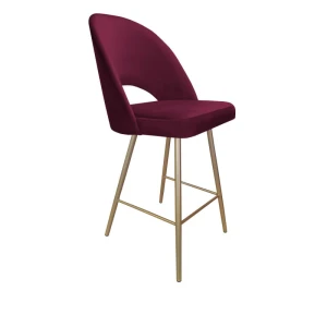 Hoker tapicerowany Polo podstawa złota 68cm