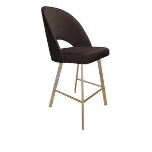 Hoker tapicerowany Polo podstawa złota profil 68cm