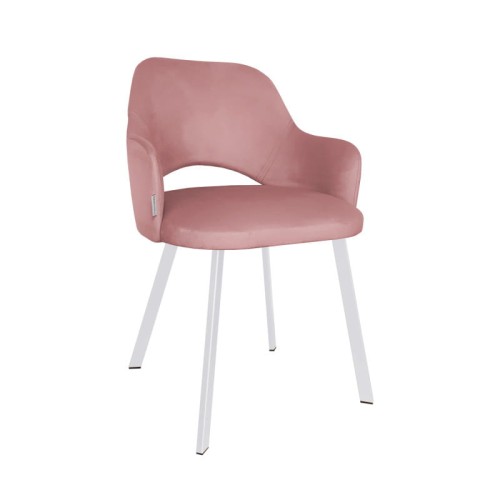 Krzesło tapicerowane Milano noga biała metalowa profil