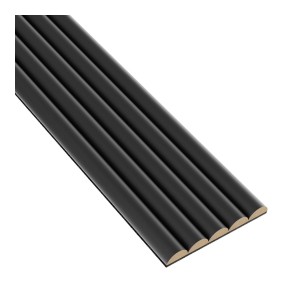 Panele Lamele półokrągłe czarne na filcu 14,5 cm LEO