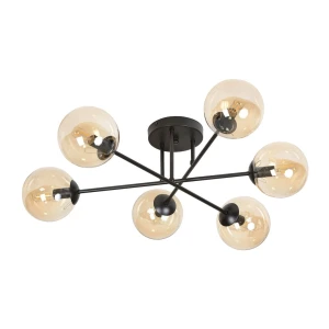 Lampa sufitowa Brendi 6B BL Miodowe klosze