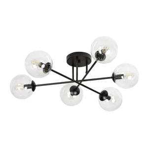 Lampa sufitowa Brendi 6B BL Transparentne klosze
